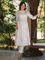 Thumbnail for Janasya Light Cotton Tie & dye A-Line Kurta Set