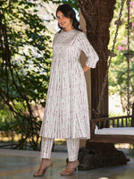 Thumbnail for Janasya Light Cotton Tie & dye A-Line Kurta Set