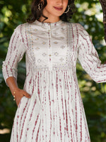 Thumbnail for Janasya Light Cotton Tie & dye A-Line Kurta Set