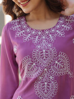 Thumbnail for Janasya Dark Georgette Floral Straight Kurta