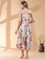 Thumbnail for Janasya Light Cotton Floral A-Line Kurta