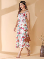 Thumbnail for Janasya Light Cotton Floral A-Line Kurta