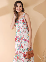 Thumbnail for Janasya Light Cotton Floral A-Line Kurta