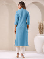 Thumbnail for Janasya Light Cotton Solid Straight Kurta