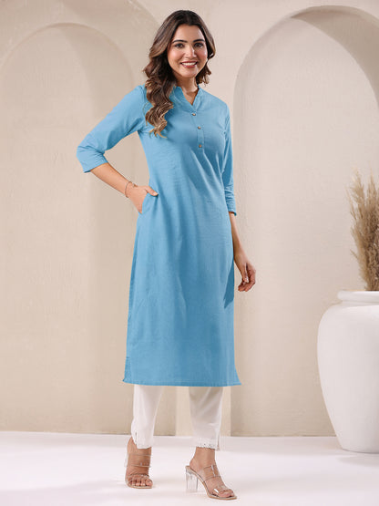 Janasya Light Cotton Solid Straight Kurta - Distacart