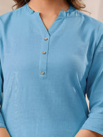 Thumbnail for Janasya Light Cotton Solid Straight Kurta