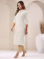 Thumbnail for Janasya Light Cotton Solid Straight Kurta