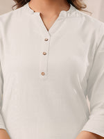 Thumbnail for Janasya Light Cotton Solid Straight Kurta