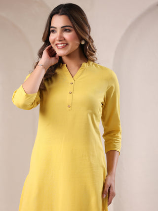 Janasya Light Cotton Solid Straight Kurta
