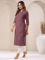 Thumbnail for Janasya Light Cotton Solid Straight Kurta