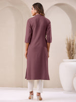 Thumbnail for Janasya Light Cotton Solid Straight Kurta