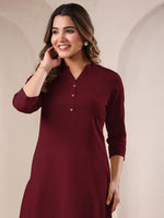 Thumbnail for Janasya Light Cotton Solid Straight Kurta