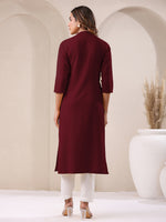 Thumbnail for Janasya Light Cotton Solid Straight Kurta
