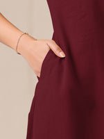 Thumbnail for Janasya Light Cotton Solid Straight Kurta