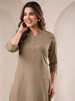 Thumbnail for Janasya Light Cotton Solid Straight Kurta