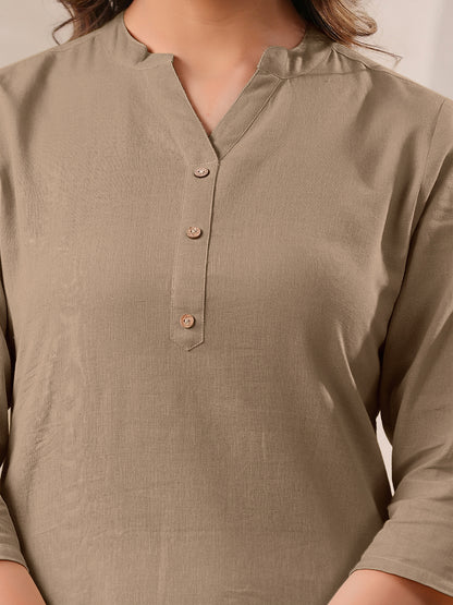 Janasya Light Cotton Solid Straight Kurta - Distacart