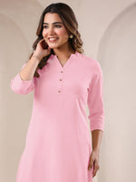 Thumbnail for Janasya Light Cotton Solid Straight Kurta