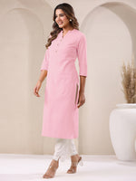 Thumbnail for Janasya Light Cotton Solid Straight Kurta