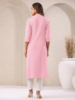 Thumbnail for Janasya Light Cotton Solid Straight Kurta