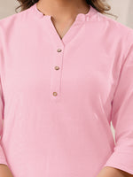 Thumbnail for Janasya Light Cotton Solid Straight Kurta