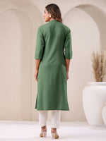 Thumbnail for Janasya Light Cotton Solid Straight Kurta