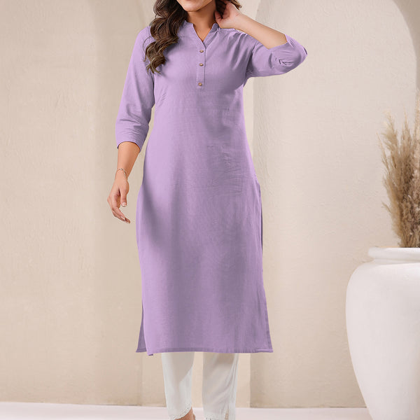 Janasya Light Cotton Solid Straight Kurta