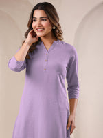 Thumbnail for Janasya Light Cotton Solid Straight Kurta