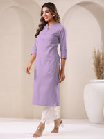 Thumbnail for Janasya Light Cotton Solid Straight Kurta