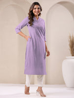 Thumbnail for Janasya Light Cotton Solid Straight Kurta
