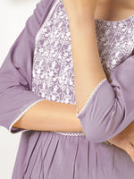 Thumbnail for Janasya Light Cotton Yoke Embroidery Straight Kurta