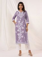 Thumbnail for Janasya Light Cotton Embroidered Straight Kurta