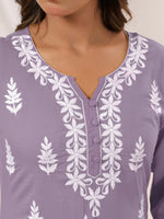 Thumbnail for Janasya Light Cotton Embroidered Straight Kurta
