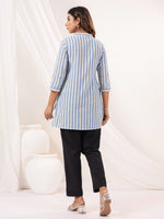 Thumbnail for Janasya Light Cotton Striped Straight Kurta