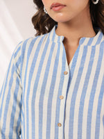 Thumbnail for Janasya Light Cotton Striped Straight Kurta