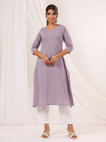 Thumbnail for Janasya Light Cotton Solid Straight Kurta