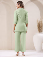 Thumbnail for Janasya Mint Cotton Solid Pant