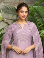 Thumbnail for Janasya Light Silk Blend Yoke Embroidery Straight Kurta Set