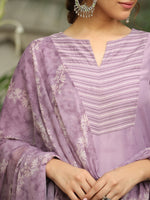 Thumbnail for Janasya Light Silk Blend Yoke Embroidery Straight Kurta Set