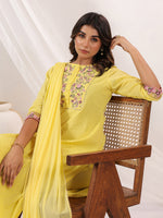 Thumbnail for Janasya Light Dobby Cotton Embroidered Straight Kurta Set