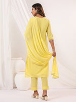 Thumbnail for Janasya Light Dobby Cotton Embroidered Straight Kurta Set