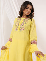 Thumbnail for Janasya Light Dobby Cotton Embroidered Straight Kurta Set