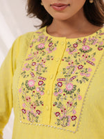 Thumbnail for Janasya Light Dobby Cotton Embroidered Straight Kurta Set