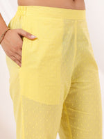 Thumbnail for Janasya Light Dobby Cotton Embroidered Straight Kurta Set