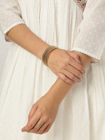 Thumbnail for Janasya Light Dobby Cotton Embroidered A-Line Kurta Set