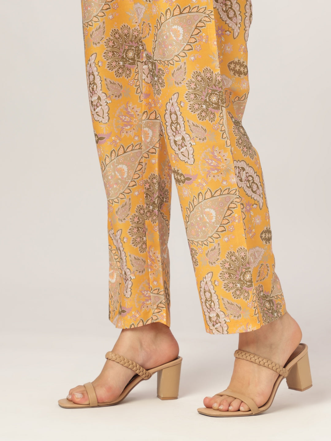 Janasya Bright Silk Blend Floral Straight Kurta Set
