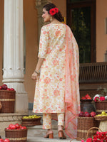 Thumbnail for Janasya Light Cotton Floral A-Line Kurta Set