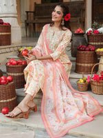 Thumbnail for Janasya Light Cotton Floral A-Line Kurta Set