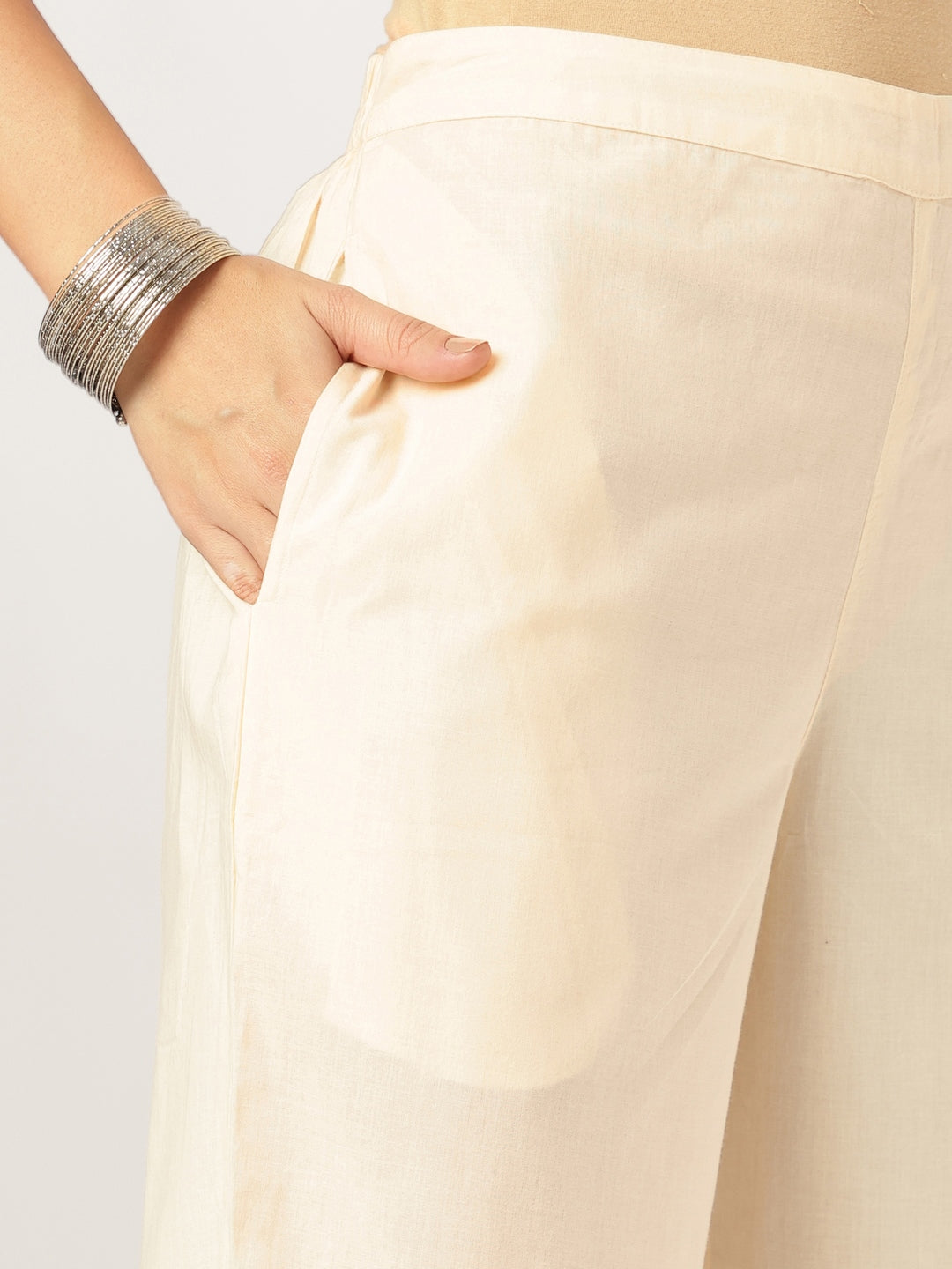Janasya Light Cotton Yoke Embroidery A-Line Kurta Set - Distacart
