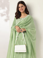 Thumbnail for Janasya Light Cotton Embroidered Straight Kurta Set