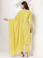 Thumbnail for Janasya Light Cotton Embroidered Straight Kurta Set